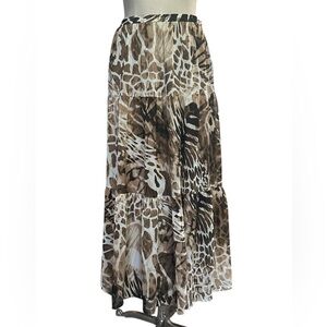 Boston Proper Animal Print Maxi Skirt